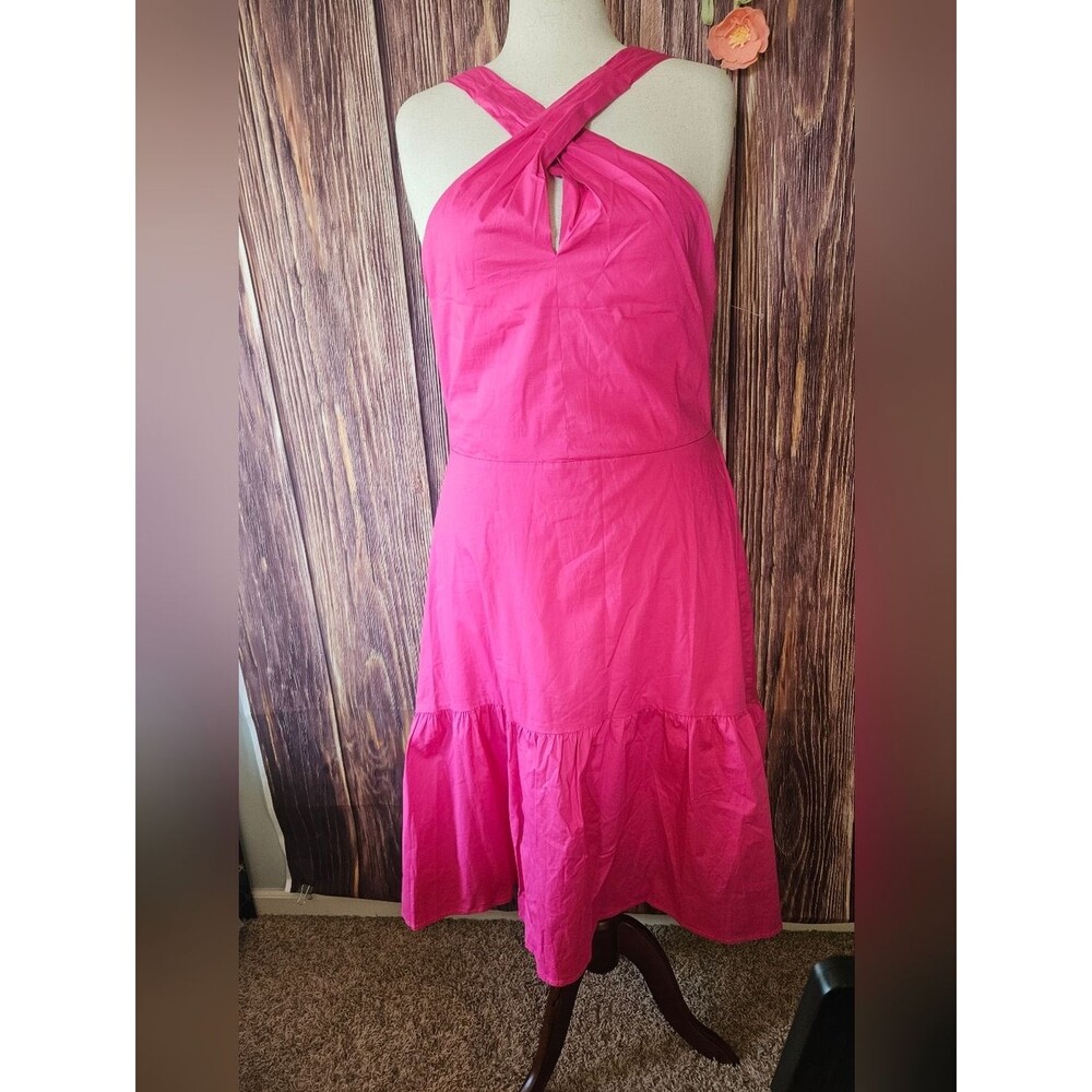 New Nine West Cotton Blend Halter Midi Dress Size XXL
